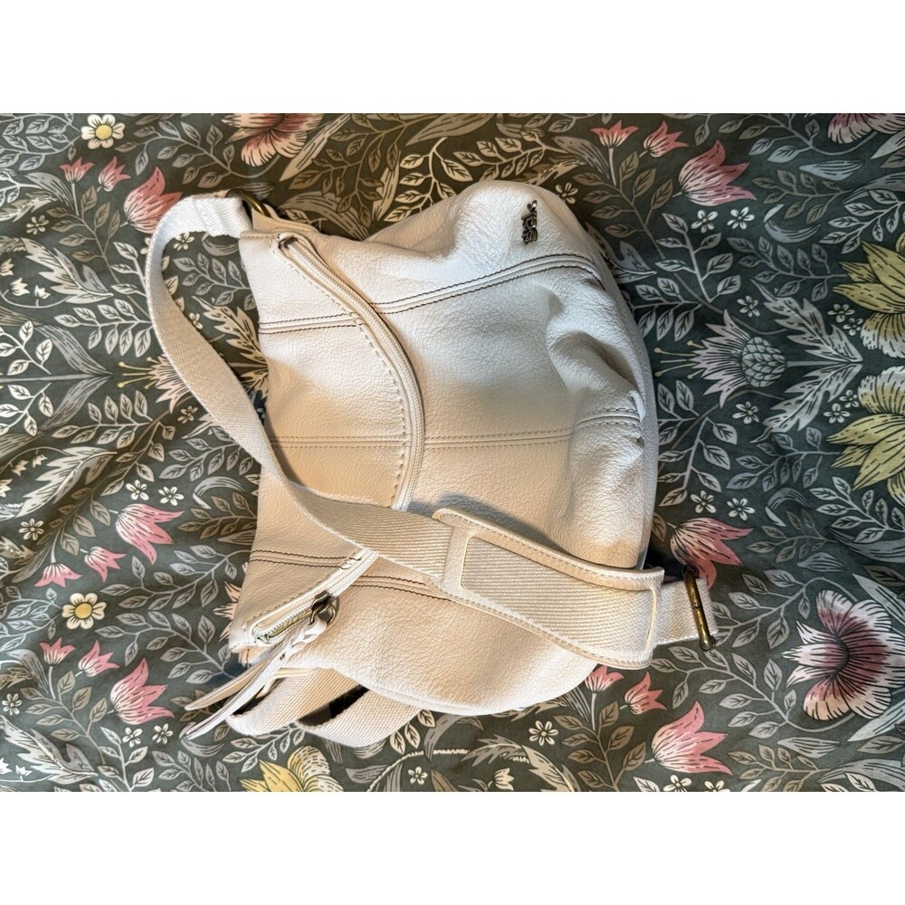 "the sak" Leather Shoulderbag Crossbody | Light Cream / Off White Dual Pocket